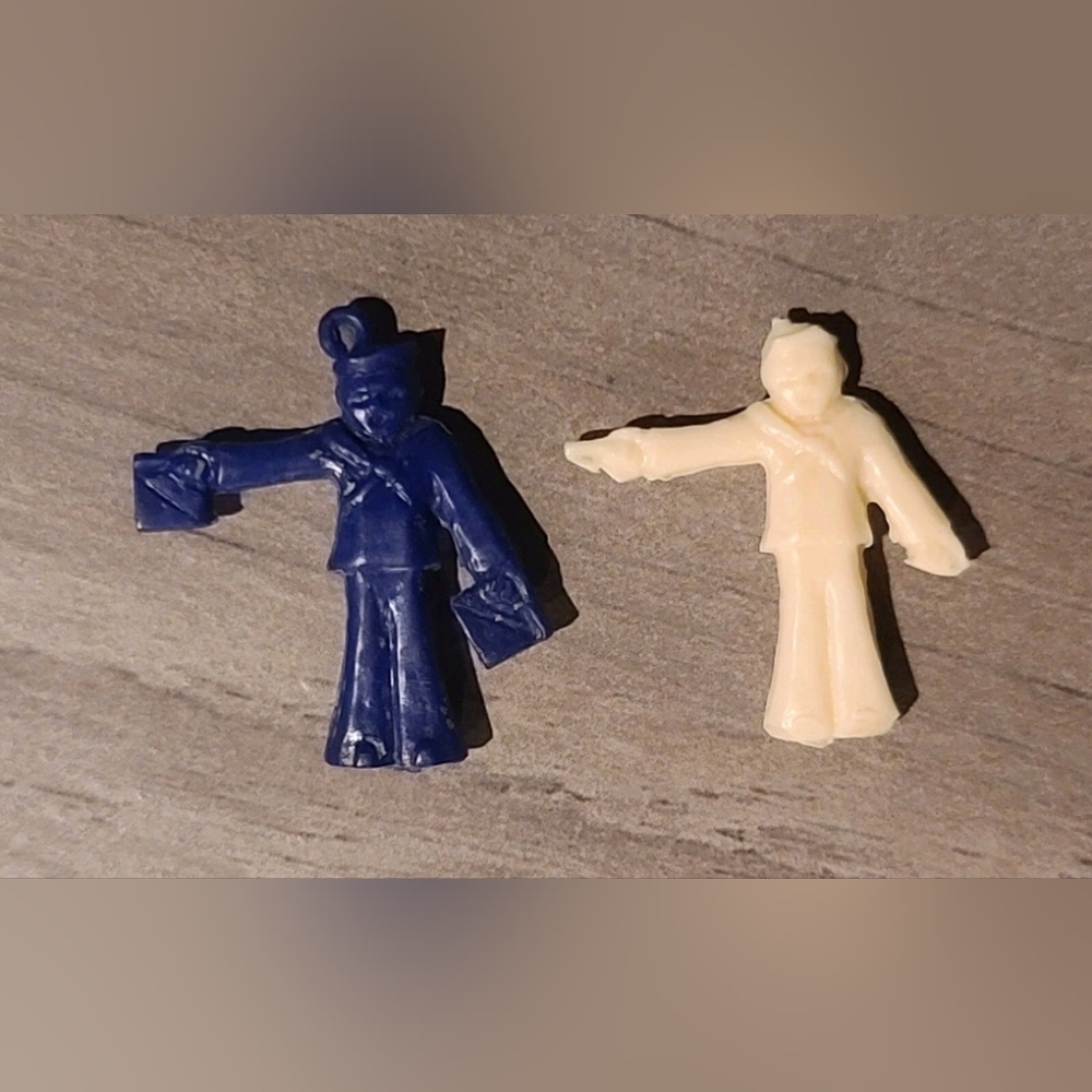 Cracker Jack Toy Prize Lot of 2 Vintage Blue And White Sailor Charms Broken